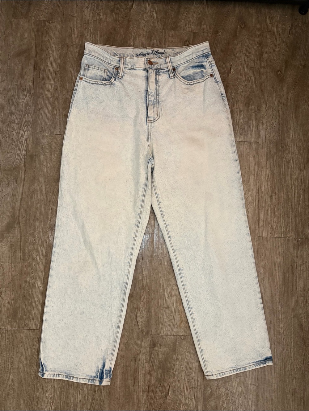Universal Thread Straight Leg Acid Wash Jeans Light Blue Size 8/29R